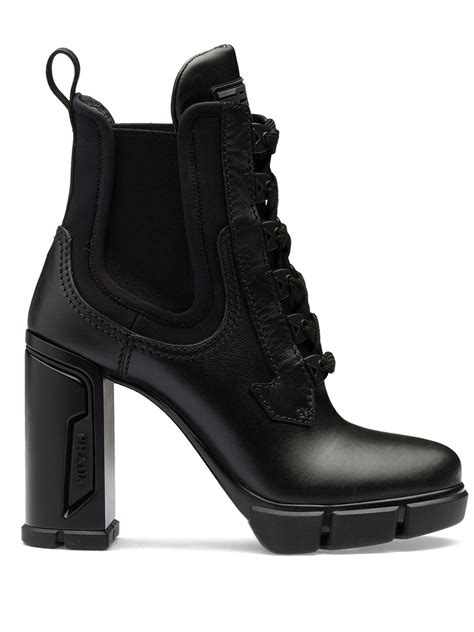 prada leather high boots|prada chunky heel ankle boots.